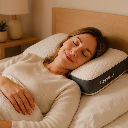 Pernă CerviLux™ - Redescoperă plăcerea de a dormi fără dureri